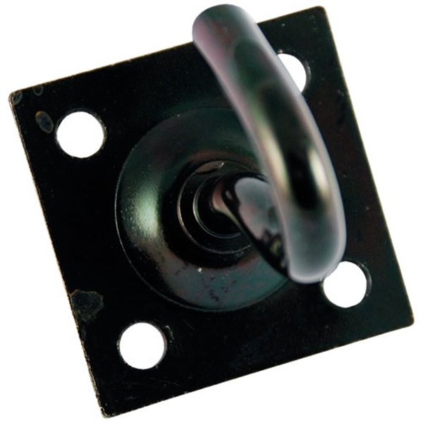 CHAPUIS - Crochet fixe acier zing. noir Ø7mm 4 trous plat. 45x45mm uc1