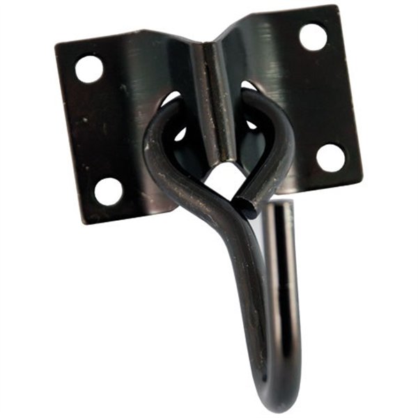 CHAPUIS - Crochet mobile acier zingué noir Ø7mm platine 70x45mm uc1