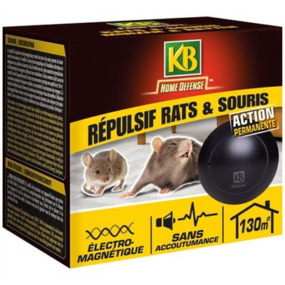 KB HOME DEFENSE - Répulsif rats et souris électromagnétique 130m²
