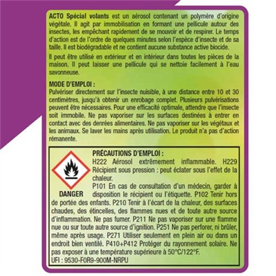 ACTO - Insecticides Spécial volants formule polymère végétal 300 mL
