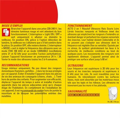 ACTO - Retro ultrason et ondes electromagnet.rats souris insectes