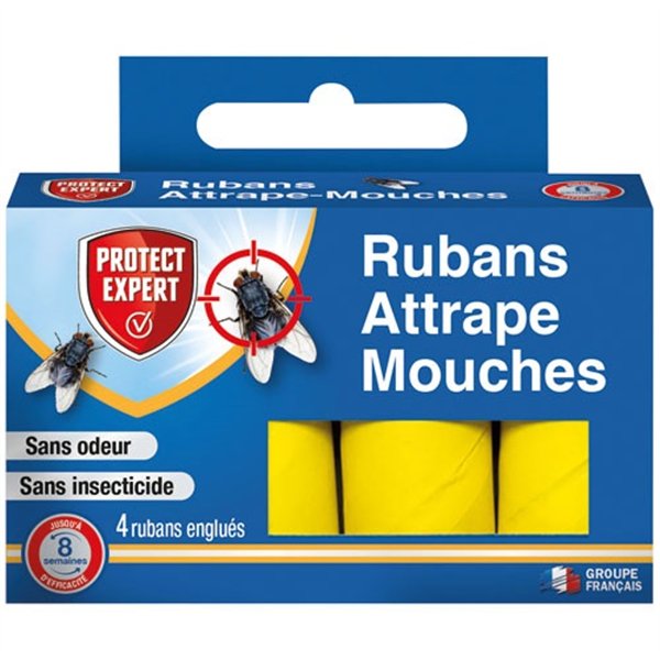 PROTECT EXPERT - Ruban attrape mouches x4