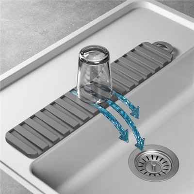 METALTEX - Tapis égouttoir GRAVITY SLIM recto-verso plast. GRIS 40x8cm