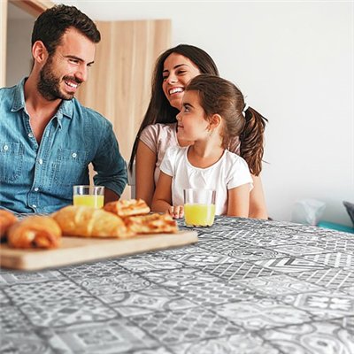 D-C-TABLE - Nappe toile ciree ronde manhattan visbi 150cm