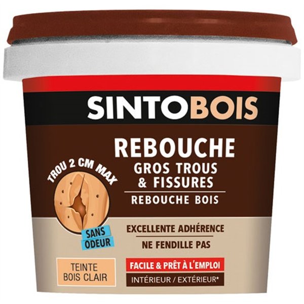 SINTO - Sintobois rebouche bois trous et fissures 500g bois clair