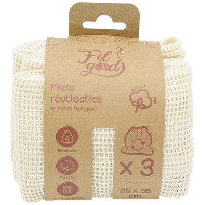 FIL GOOD - Lot de 3 filets 35 x 35 cm