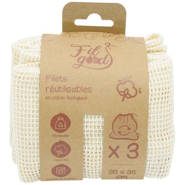 FIL GOOD - Lot de 3 filets 35 x 35 cm
