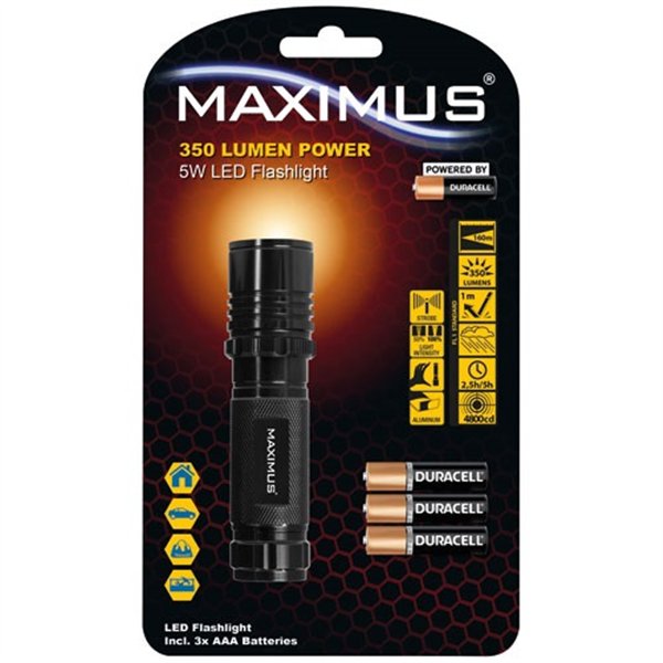LAMPE TORCHE MAXIMUS ALU 350LM 5W IP44