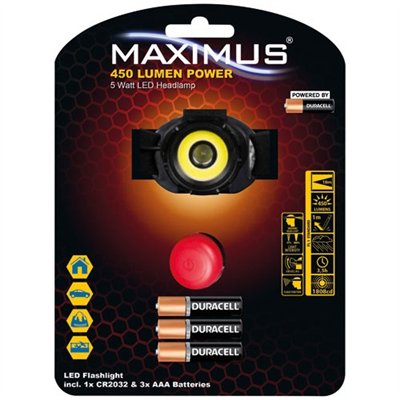 LAMPE TORCHE FRONTALE MAXIMUS450LM 5W