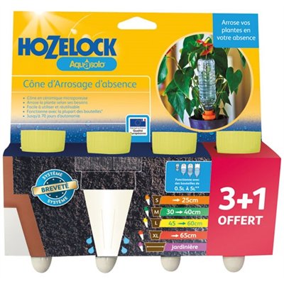 HOZELOCK - Cône arrosage ceramique Aquasolo jaune x4 blister