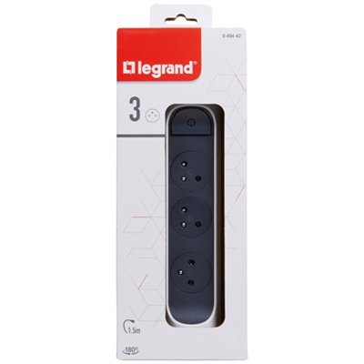 LEGRAND - Multiprise FB 3x2P+T prenium rotative et fixable 1.5m blc/no