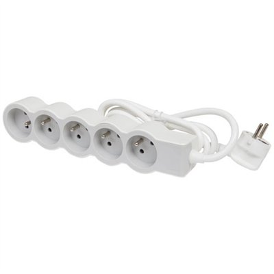 LEGRAND - Multiprise FB 5x2P+T standard 1.5m 1mm² blanc/gris