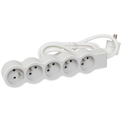 LEGRAND - Multiprise FB 5x2P+T standard 1.5m 1mm² blanc/gris