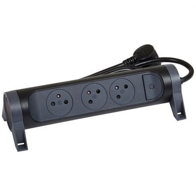 LEGRAND - Multiprise FB 3x2P+T prenium rotative et fixable 1.5m noir