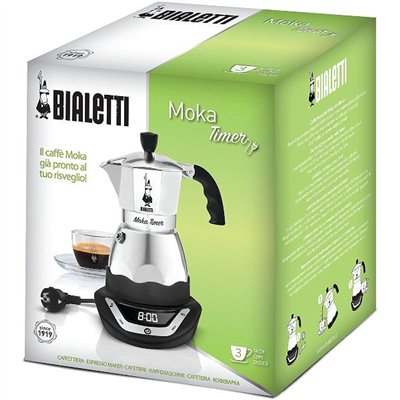 BIALETTI - Cafetière italienne électrique 3 tasses - Moka Timer