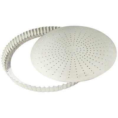 GOBEL - Tourtière cannelée perforée 32 cm à fond amovible - Fer Blanc