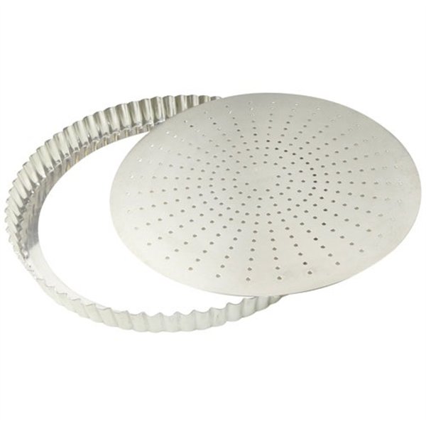 GOBEL - Tourtière cannelée perforée 32 cm à fond amovible - Fer Blanc