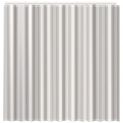 RAYEN - Rideau douche 180x200cm peva rayé blanc