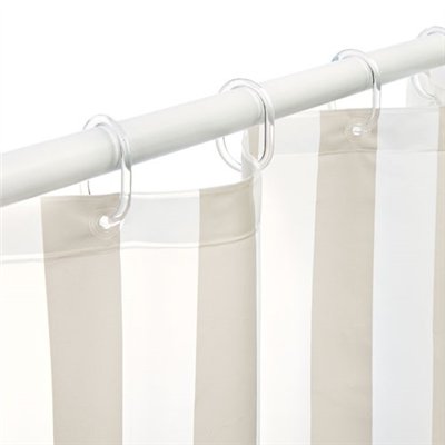 RAYEN - Rideau douche 180x200cm peva rayé blanc