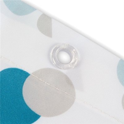 RAYEN - Rideau douche 180x200 polyester blanc points bleus