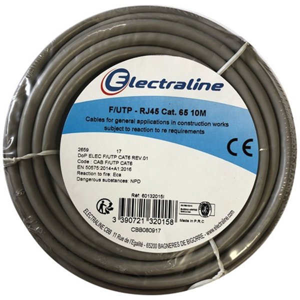 ELECTRALINE - Câble ftp 10m gris couronne