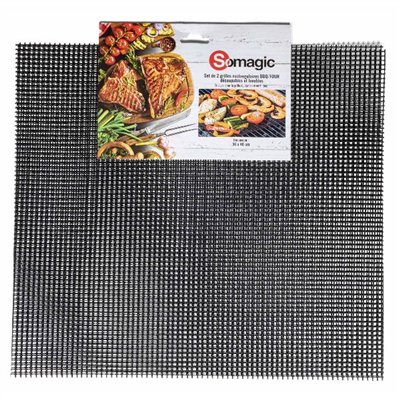 SOMAGIC - Lot 2 grilles rectangulaires 36 x 40 cm pour barbecue