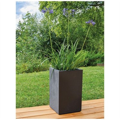EDA - Pot carré haut Basalt up 36l 29.5x29.5x49.5cm anthracite