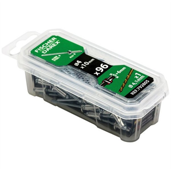 FISCHER DAREX - Rivets aveugle 4x10 x96 pièces tête plate