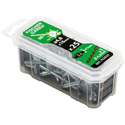 FISCHER DAREX - Rivets aveugle 4.8x16 x 25 pièces tête large