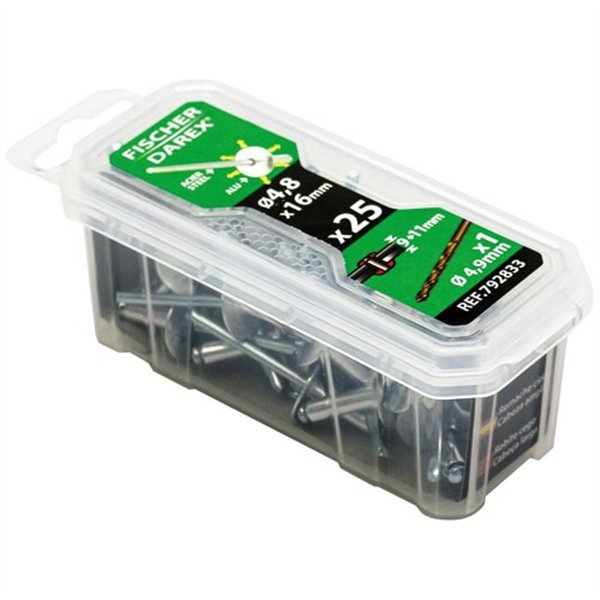 FISCHER DAREX - Rivets aveugle 4.8x16 x 25 pièces tête large