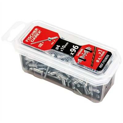 FISCHER DAREX - Rivets aveugle 4x10 x 96 pièces tête large plate