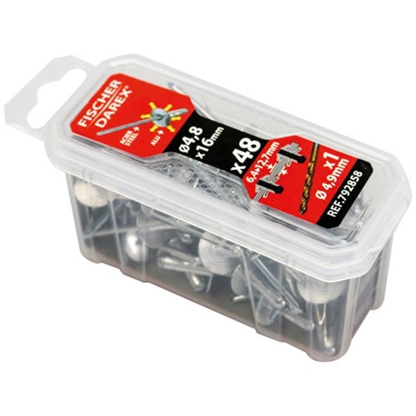 FISCHER DAREX - Rivets aveugle 4.8x16 x 48 pièces tête large