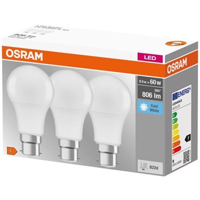 OSRAM - Led standard dépolie avec radiateur B22 8.5w froid boite de