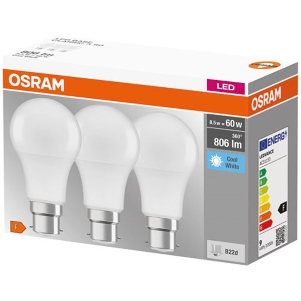 OSRAM - Led standard dépolie avec radiateur B22 8.5w froid boite de