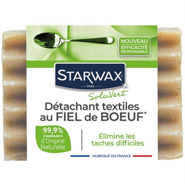 STARWAX SOLUVERT - Savon détachant textile au fiel de boeuf 100g soluvert
