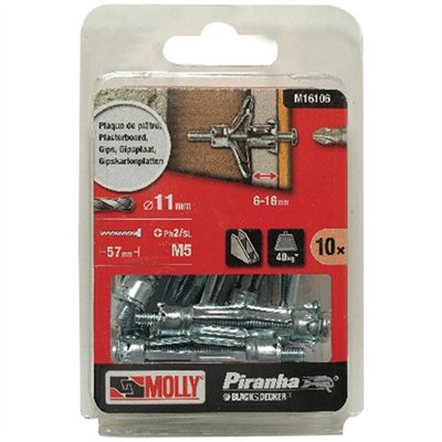 MOLLY - Cheville metallique a expansion molly 5x50mm + vis m5 x10