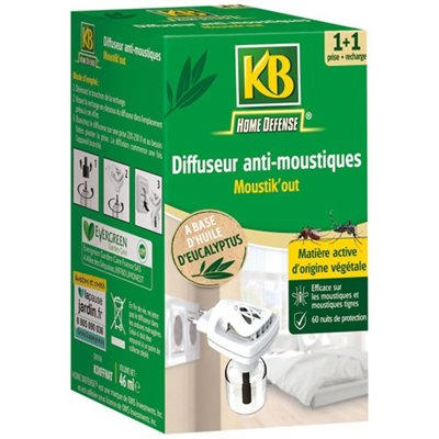 KB HOME DEFENSE - Diffuseur anti-moustiques sans insecticide