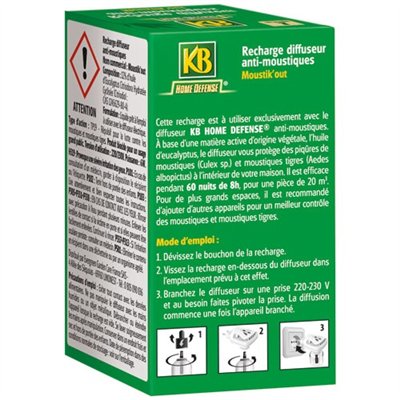 KB HOME DEFENSE - Diffuseur anti-moustiques sans insecticide