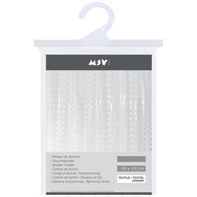 MSV - Rideau pvc bristol white 180x200cm