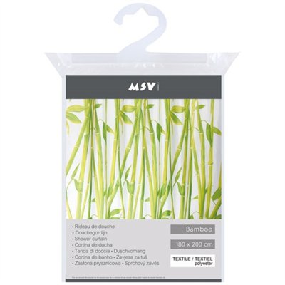 MSV - Rideau de douche polyester 180x200cm bambou
