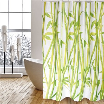 MSV - Rideau de douche polyester 180x200cm bambou