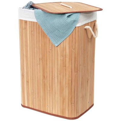 COMPACTOR - Panier à linge rectangulaire en bambou