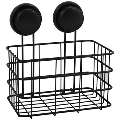 MSV - Panier de douche Milady avec ventouses noir