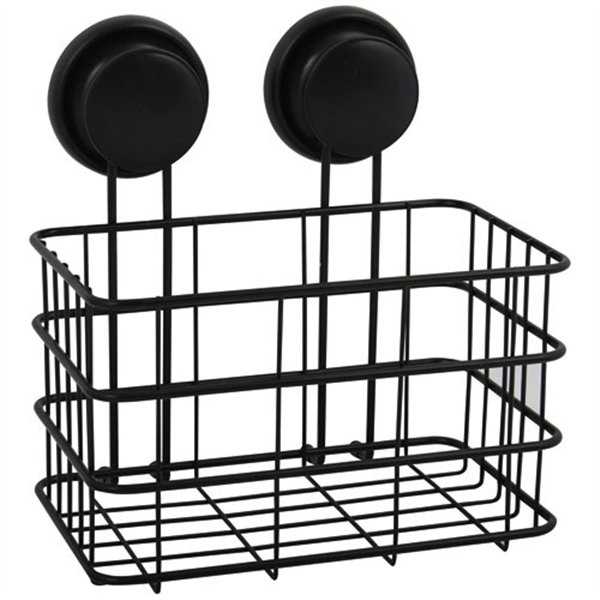 MSV - Panier de douche Milady avec ventouses noir