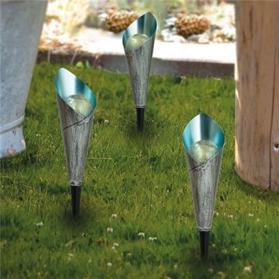 BORNE SOLAIRE DESIGN METAL ET VERRE X3 (Vendu par 1)