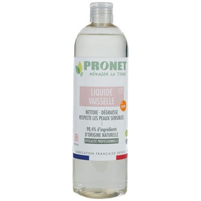 PRONET NATURE - Liquide vaisselle main peau sensible agrume 500 ml