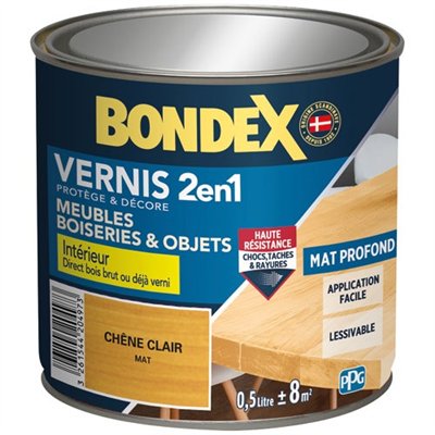 BONDEX - Vernis chêne clair mat 0.5l