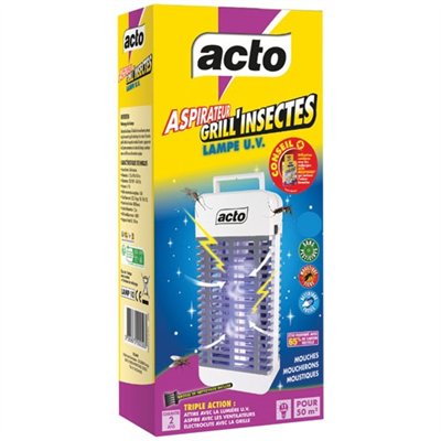 ACTO - Grill insectes à aspirateur et lampe UV 50 m²