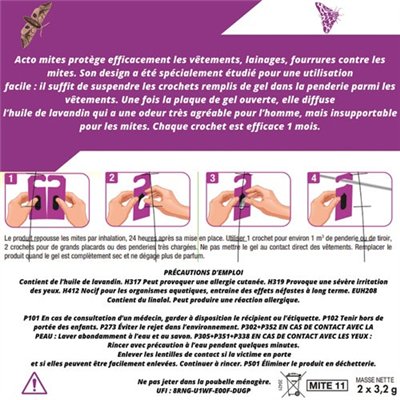 ACTO - Acto crochet spécial mites textile x 2