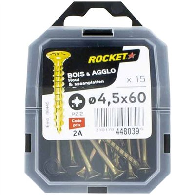 VYNEX - Vis rocket minivybac pozidriv tête fraisée 4.5x60mm x15